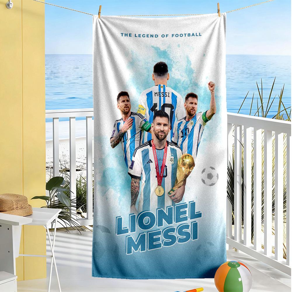 Football Messi Beach Towel Quick-Dry Soft Microfiber Comfortable Lightweight
