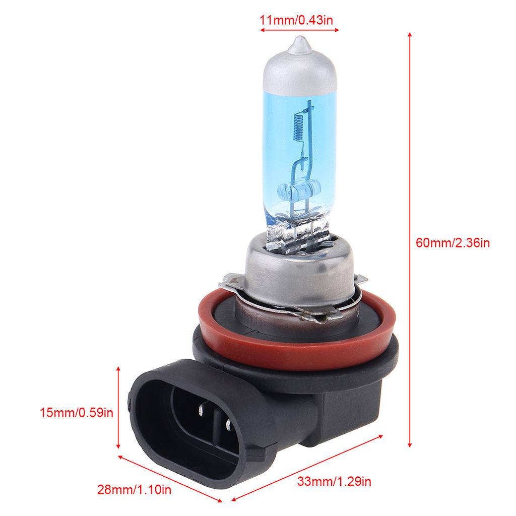 2pcs 12V 6000K White Light Super Bright Car Xenon Halogen Lamp Auto Front Headlight Fog Bulb