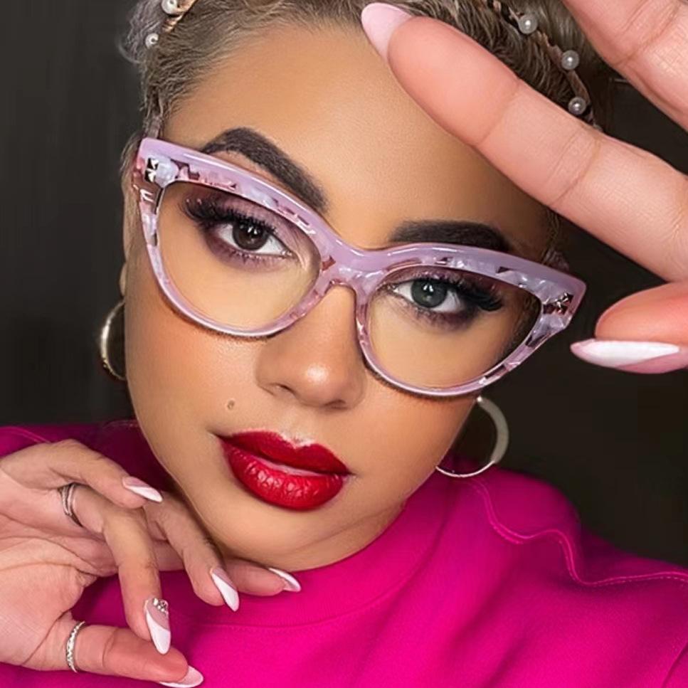 Заклепочная черно-белая цветовая гамма для новых оправ для очков, модная и маленькая по внешнему виду