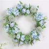 Rose 40cm Artificial Peony Flower Wreath Garland Door Hanging Decor Spring Round