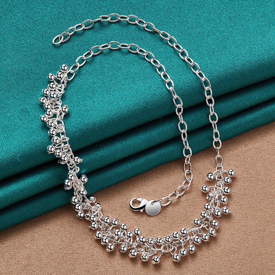 Ожерелье из стерлингового серебра 925 пробы с виноградными бусинами, модные очаровательные ювелирные изделия