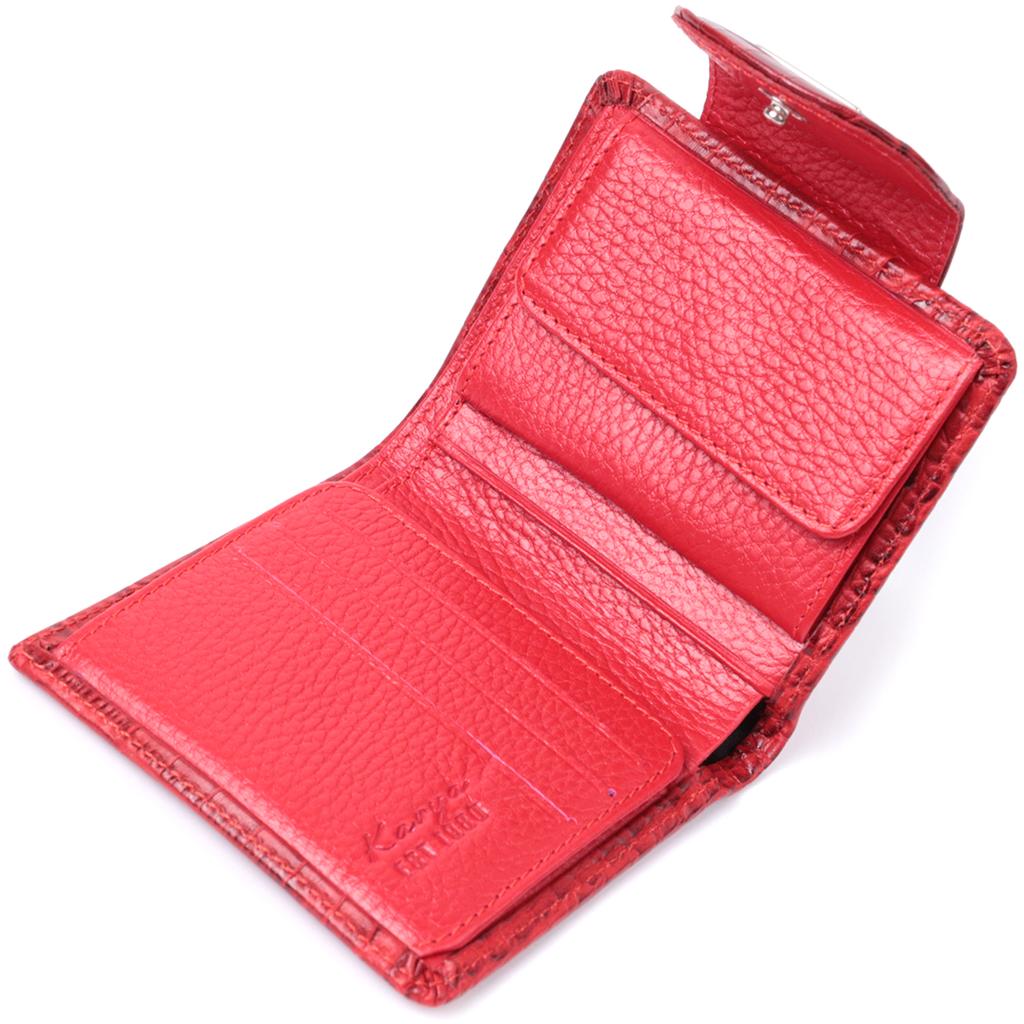 Small Women's Wallet KARYA Wallet 22819 Made of Textured Genuine Leather Red