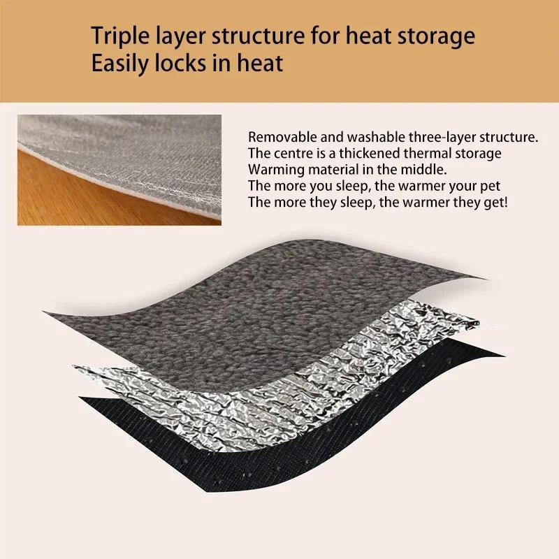 Self-Heating Soft Pet Mat Lamb Cashmere Fleece Dogs Cats Pad Winter Warm Dog Sleeping Bed Detachable Puppy Kitten Mats Blanket