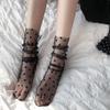 Women's Harajuku Breathable Transparent Mesh Small Love Socks.Lady Net Yarn Fishnet Love Socks