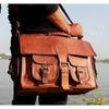 Men Large Briefcase Genuine Vintage Leather Satchel Messenger Office Laptop Bag