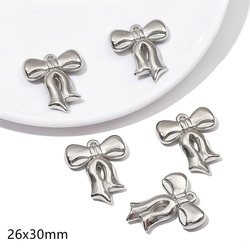 5-20 шт. Пластиковые серебряные родиевые подвески CCB в форме сердца, бабочки, банта, бусины для самостоятельного изготовления ювелирных изделий