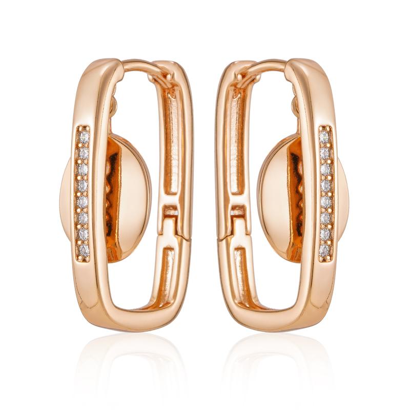 Новые Модные Серьги-Кольца Цвета Розового Золота Для Женщин Роскошные Аксессуары с Натуральным Цирконом Винтажные Свадебные Украшения для Невесты