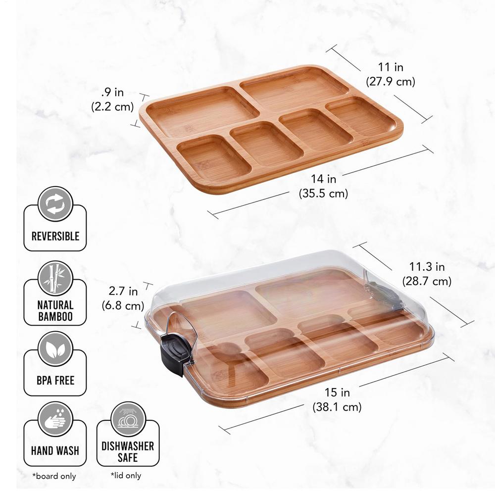 Деревянная разделочная доска, доска для сыра, поднос с прозрачной крышкой, портативные многофункциональные аксессуары для приготовления пищи для мяса, овощей, салата