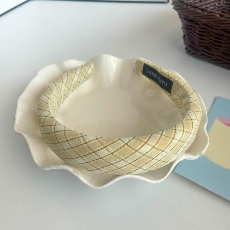 Cloth Plaid Sweet Headband Women's Korean Fashion Fresh Hair Band Outdoor Hair Accessories