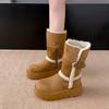 Короткие длинные зимние сапоги женские 2025 зима новые до колена сапоги с напуском утолщенные хлопковые туфли тренд