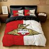Doncaster Rovers FC Pattern Bedding Uilt Set Uilt Cover Pillowcase Home Decoration Birthday Gift (1 * Duvet Cover + 2 * Pillowcase Without Core)