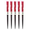 Wooden Tsukizakura Set of Current Model J-Kitchens Chopsticks, Chopsticks, Vermilion, 5, 23.5cm,