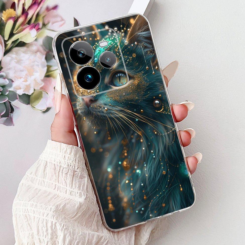Чехол-крышка для Realme GT 7 Pro, прозрачный, милый мультяшный кот, модный, крутой, мягкий ТПУ корпус для телефона Realme GT 7 Pro RMX5010 RMX5011