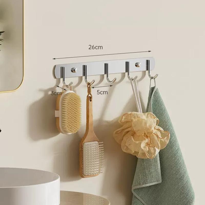 Stainless Steel No-Drill Bathroom Strong Adhesive Clothes Hanger Hook