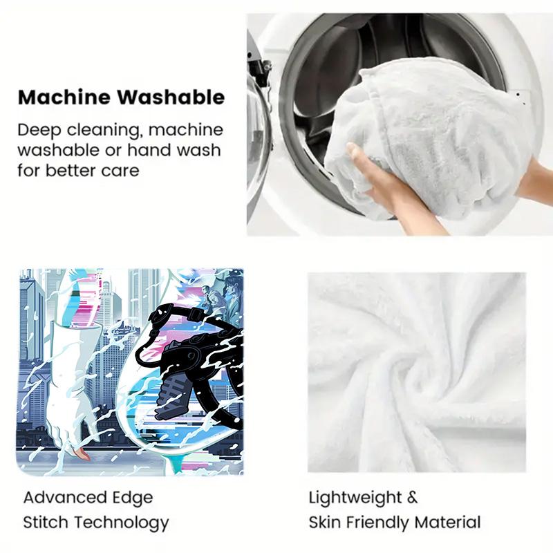 Ghost in the Shell 2D Flat Pattern Flannel Blanket High quality All Seasons Warmth and Comfort Perfect for Christmas Gifts.DMT0925526