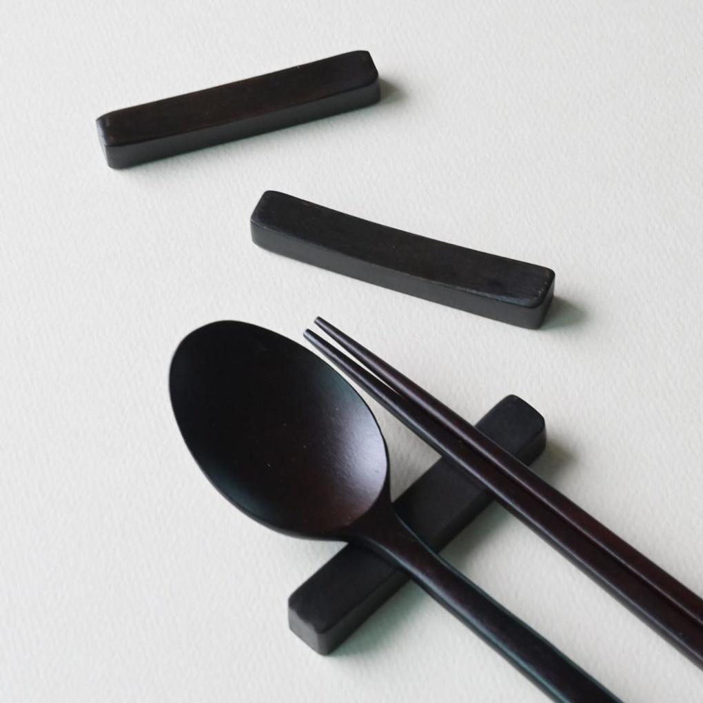 Romwood Rosewood Wooden Spoon Rest All Black