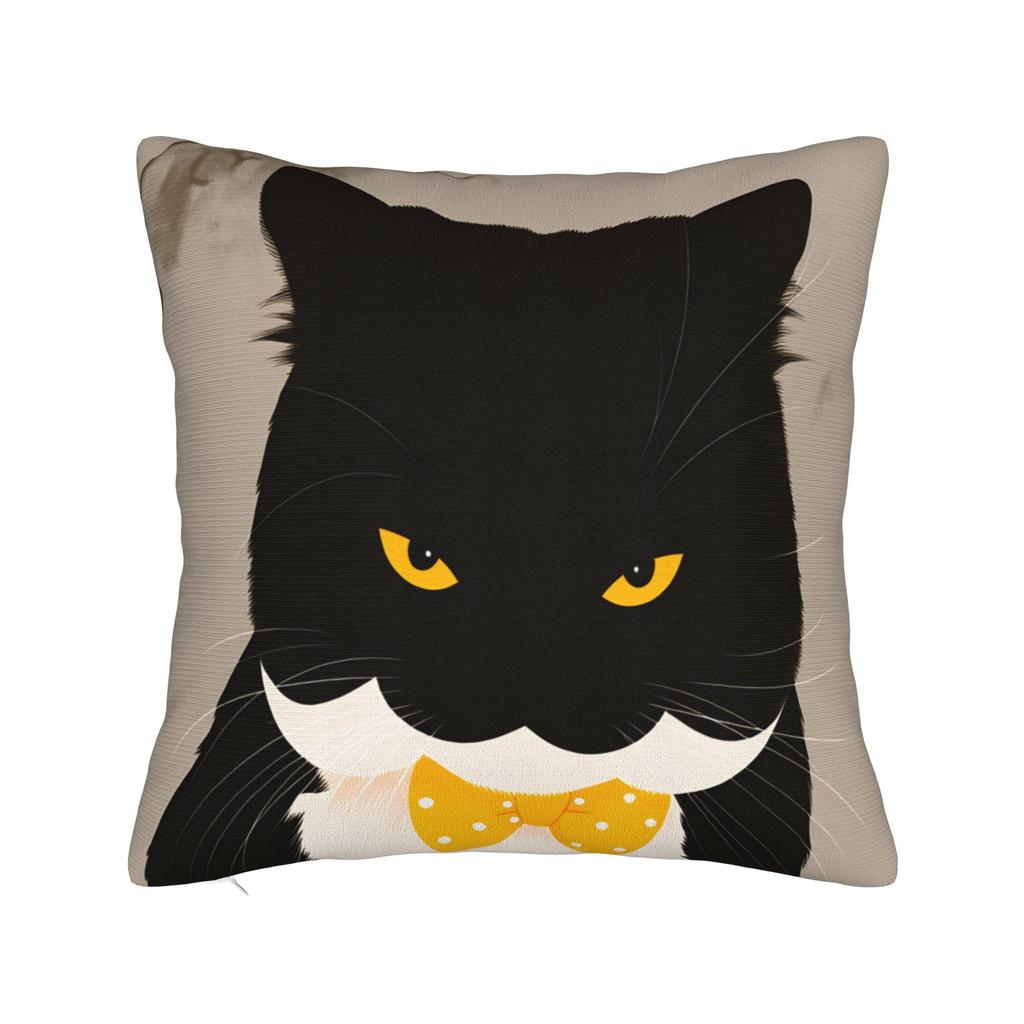 Whimsical Reading Cat Pillow Cover Custom Cushion Cover Fashion Pillow Case For Sofa Home Decor