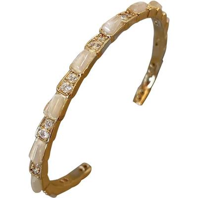 Новый бамбуковый золотой браслет циркониевый браслет нишевый дизайн модный простой браслет подходит для женщин деловой досуг сцены