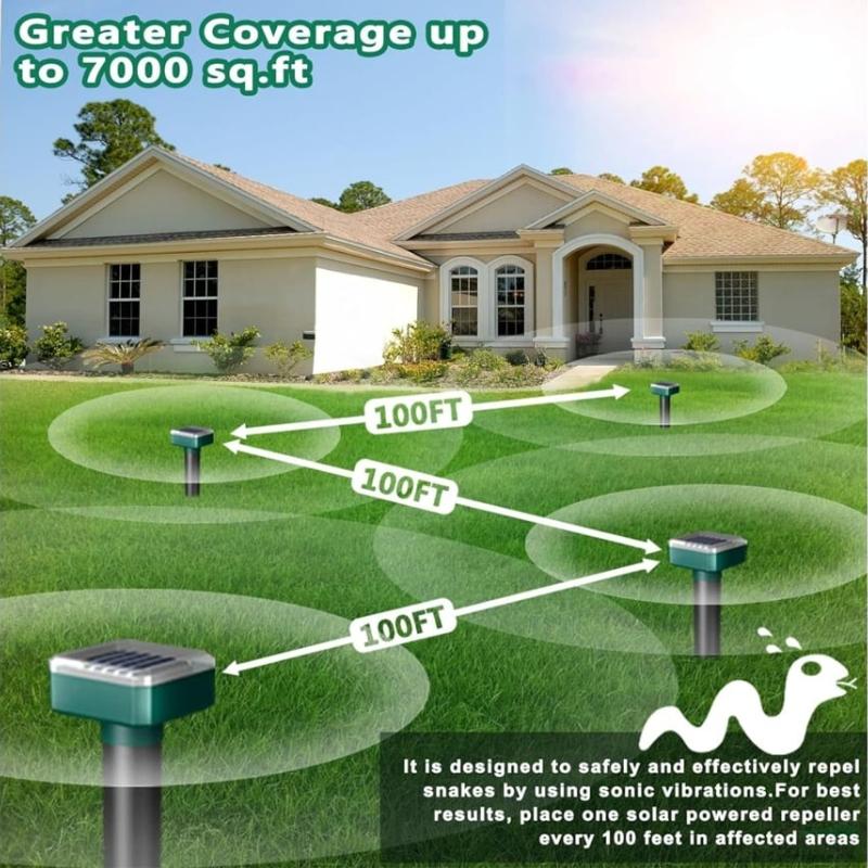 Solar powered insect repellent and rat repellent, cobra repellent, 4 pack