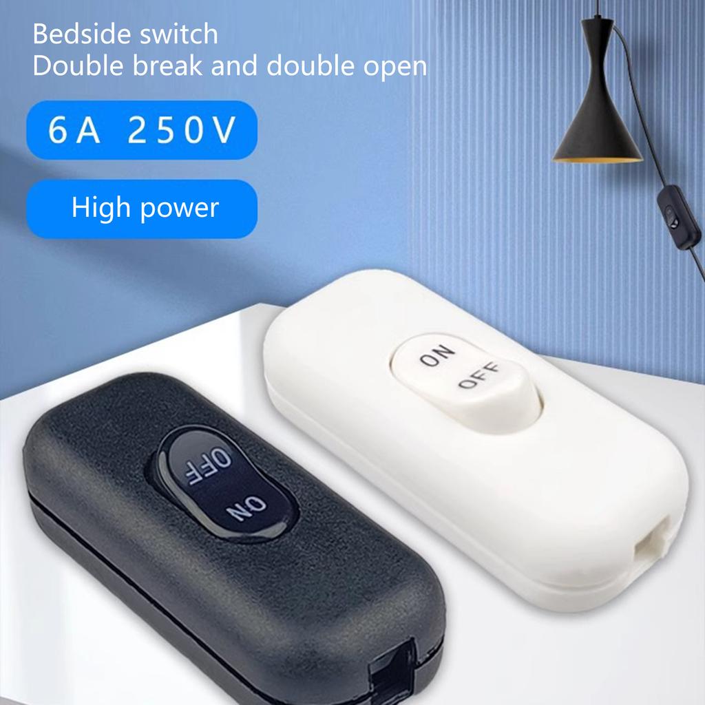 Pack of 2 Inlines Cord Switches 6A 250V Home Accessory for Table And Floor Lamp In Elegant Color Household Use