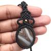 Серый Ботсванский агат драгоценный камень Holloween Gifted Jewelry Macrame Ожерелье 20-32 дюйма