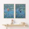 Cat Bathing In The Pond Of Water Lillies Abstract Landscape Wall Art Monet Canvas Painting Poster Print Picture Room Home Decor