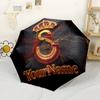Galatasaray1 Customize Your Name Umbrella Compact Travel Automatic Umbrella with 8-Rib Compact Design for Outdoor Daily Use Elegant