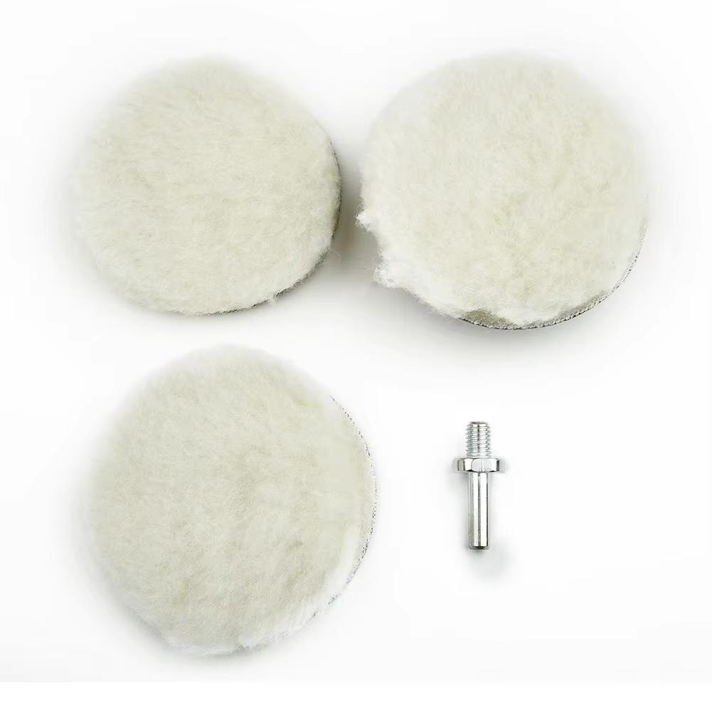 5pcs 4 Inch Flocking Sanding Disc Hook and Loop Backing Buffing Pads Wool Polishing Wheel for Electric Drill Polisher