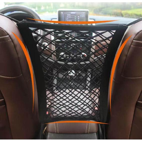 Universal Car Front Seat Net Pocket Organizer,Stretchable Hanging Storage Net Bag Purse Holder For Car,Barrier Of Backseat Dog Or Kids