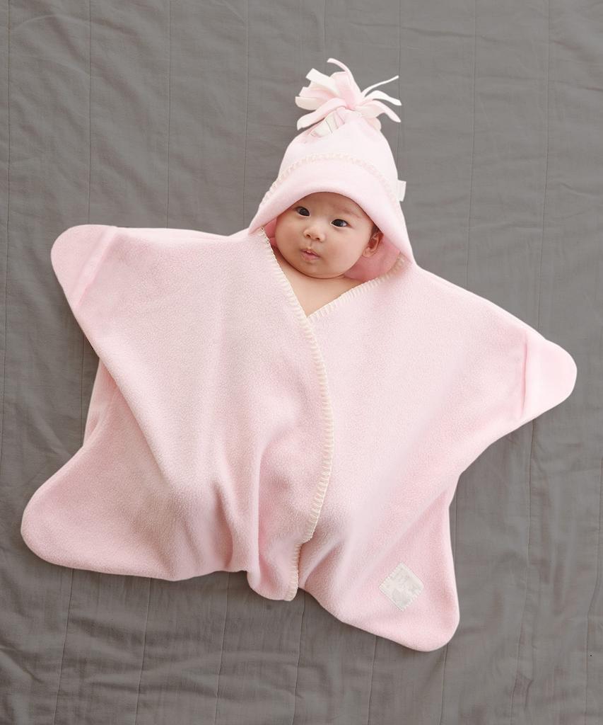 Пеленка-снуд Tuppence Crumble Star Afghan Stirrup для детей от 0 до 4 месяцев, пастельно-розовая, в форме звезды