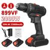 2000W 50N.m Cordless Electric Screwdriver Drill Hammer Variable Speed 3 In 1 Cordless Impact Drill with 2 Batteries