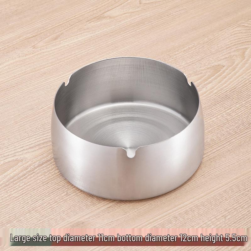 Stainless Steel Windproof Ashtray: Large, Creative Design for Home, Restaurant, and Cafe