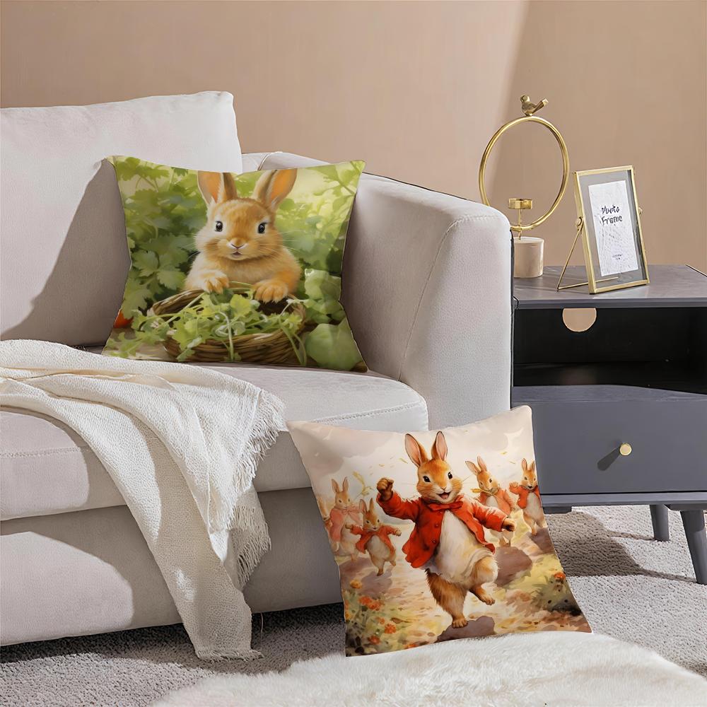 Classic Cute British PPeter Rabbit Cushion Cover Throw Pillow Cover Hidden Button Durable Polyester Chair Cushion