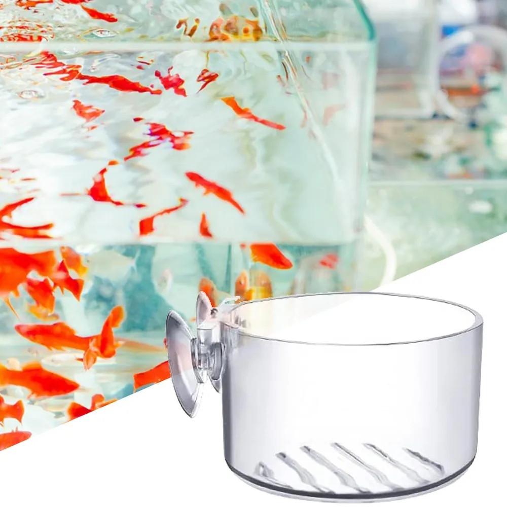 Aquarium Fish Tank Feeding Ring Feeder Suspended Acrylic Feeder Fixed-point Fish Food Feed Wall Mounted Feeding Ring