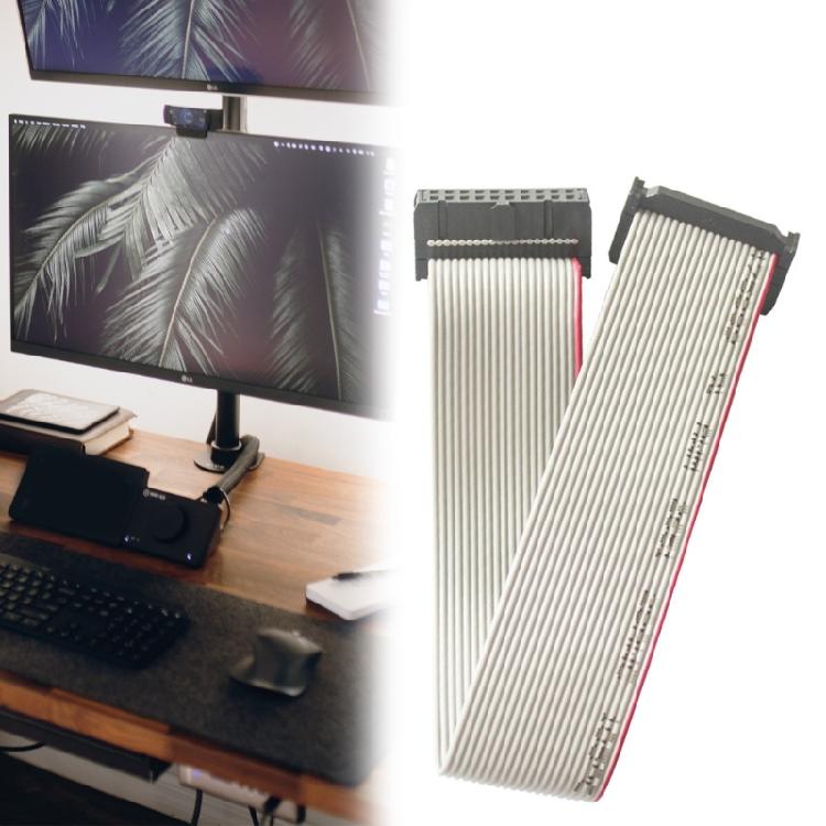 JTAG Кабель для Тестирования 20-контактный Шаг 2.54мм Серый Плоский Шлейф Data Cable для Подключения в Задачах Разработки и Тестирования