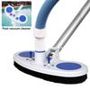 Pool Cleaning Brush with Air Pressure Reducing Valve Spring-Loaded Lock Clip All-Around Bristles Cleaning Scrubber