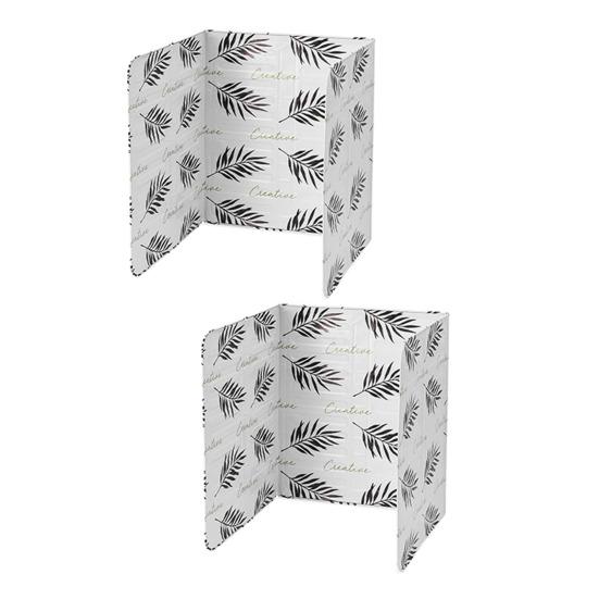 2Pcs 3-Sided Foldable Splatter Guard Aluminum Foil Grease Screen for Stovetop Frying Pan Protects Countertop from Oil Splashes Kitchen Cooking