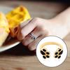 Cute Women Pet Cat Dog Puppy Paw Print Opening Finger Ring Jewelry Gift