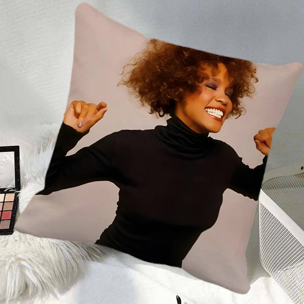 Whitney Houston Singer Pillow Case Square Pillow Bedroom Sofa Leisure Comfort Cushion Car Home Decoration