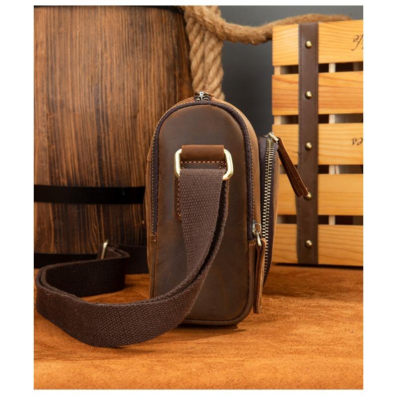 Мужская сумка Crazy Horse Leather из натуральной кожи, пропитанной маслом, через плечо, большая вместимость, модная трендовая косая сумка на плечо