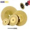 5pcs 20/30/40/50mm  Diamond Cutting Disc For Rotary Tools TiN Coated Circular Saw Blade For Cutting Gemstone Glass Ceramic