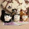 Новый Милый Симуляция Котенок Животное Кошка Украшение Подарок Домашний Автомобильный Орнамент Поделки Плюшевая Фигурка Миниатюрная Модель для Рождественской Вечеринки