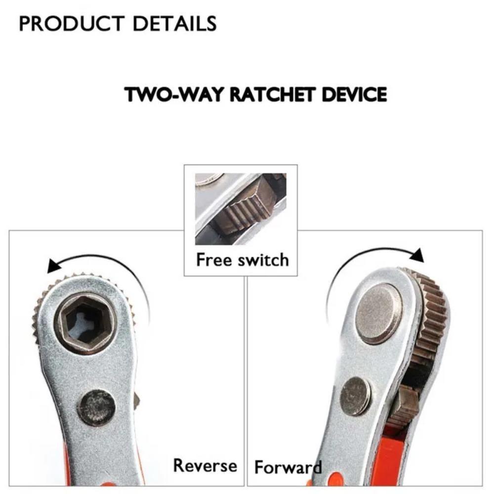 Metal Ratchet Screwdriver 36-Tooth Portable Ratchet Wrench User Friendly Hand Tools High-Strength Ratchet Screwdriver For