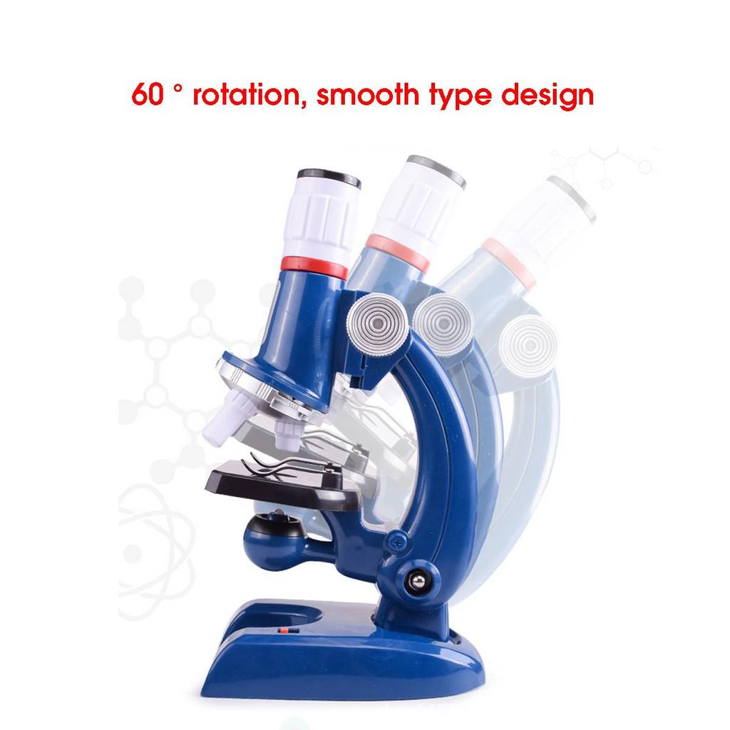 100x 400x 1200x Zoom Illuminated Monocular Children Kid Biological Microscope Set Student Educational Toy Gift