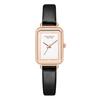 Ladies Quartz Watch Square Dial Faux Leather Adjustable Strap No Delay Time-checking High Accuracy Wristwatch
