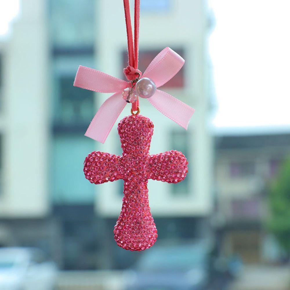 Sparkling Cross Car Decoration Shiny Rhinestone Crystal Rhinestone Cross Gift Accessories