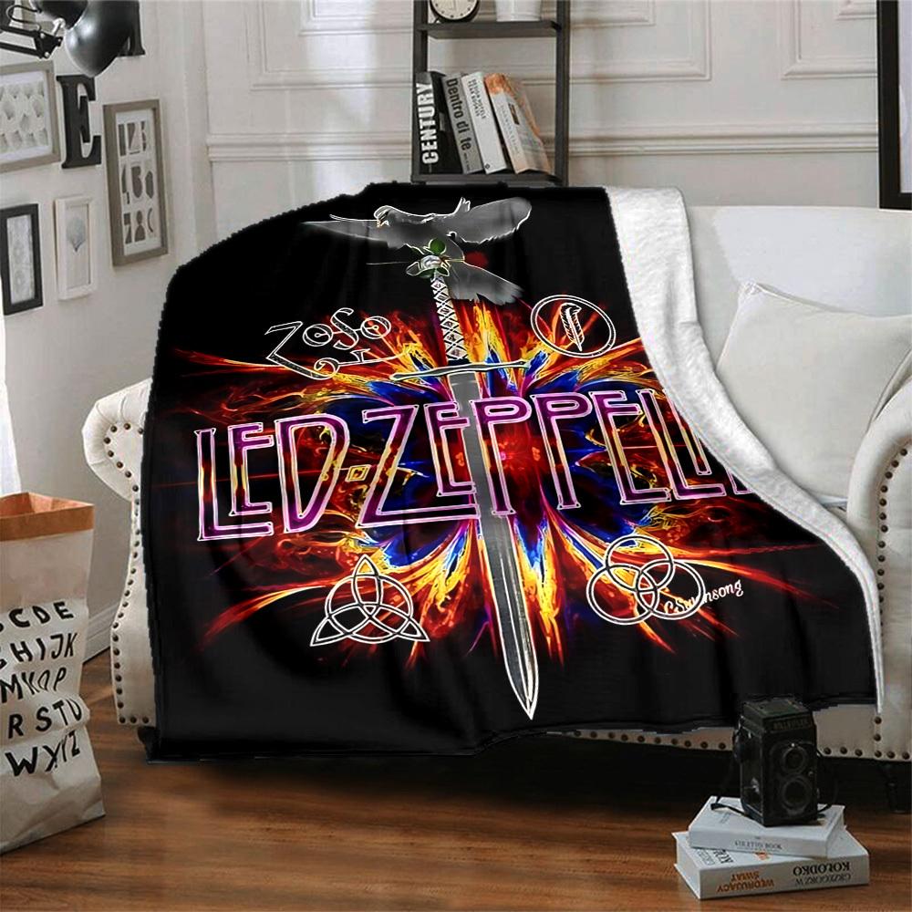 1 шт. Плед LED ZEPPELIN Мягкий Теплый Всесезонный Плед для Дивана, Кровати, Машины, Офиса Яркий Цветной Дизайн, Прочный и Уютный Подарок