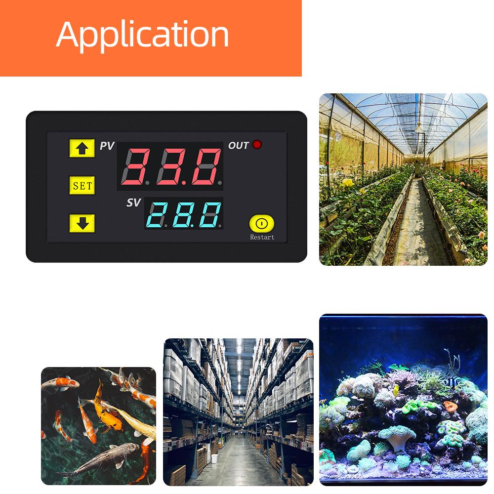 W3230 Микрокомпьютерный контроллер температуры 12 В 24 В переменного тока 110-220 В Цифровой термостат со светодиодным дисплеем Прибор управления отоплением и охлаждением