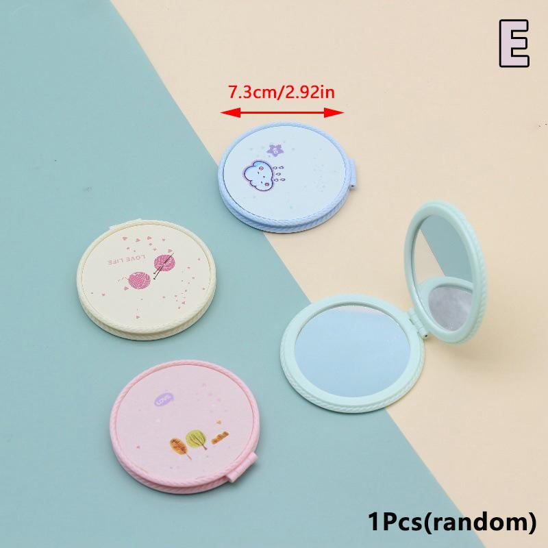 Handheld Makeup Mirror Double Sided Mini Portable Pocket Folding Round Makeup Mirror For Travel Beauty Cosmetic Tool