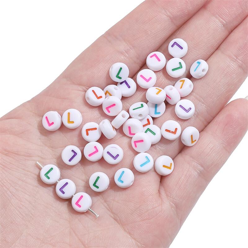 500G Acrylic Colorful A-Z English Letter Beads Flat Round Alphabet Beads For Jewelry Making DIY Couple Friendship Bracelet Necklace